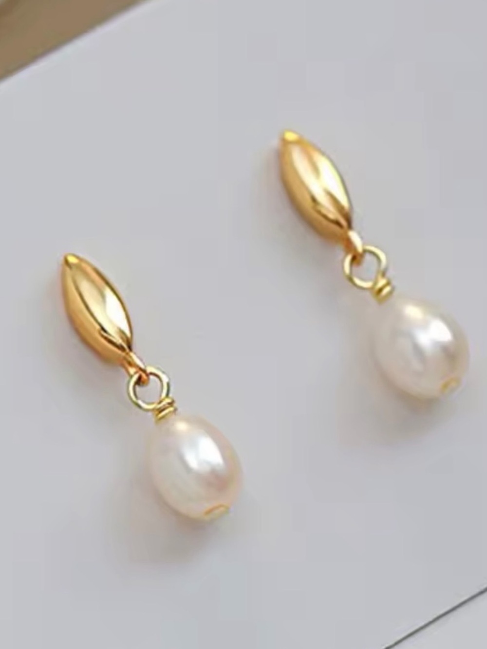 Gold Pearl Drop Earrings - Elegant Women’s Jewelry. 925 Silver